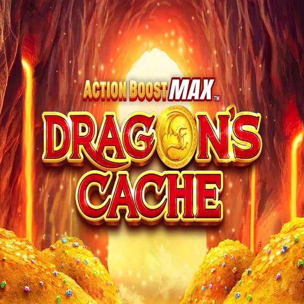 Action Boost Max Dragon&#039;s Cache casino game by SpinPlay Games – featured logo at Kingmaker Casino