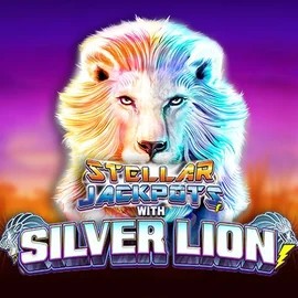 Stellar Jackpots with Silver Lion slot visual from Lightning Box Game available on king-maker-casino.org