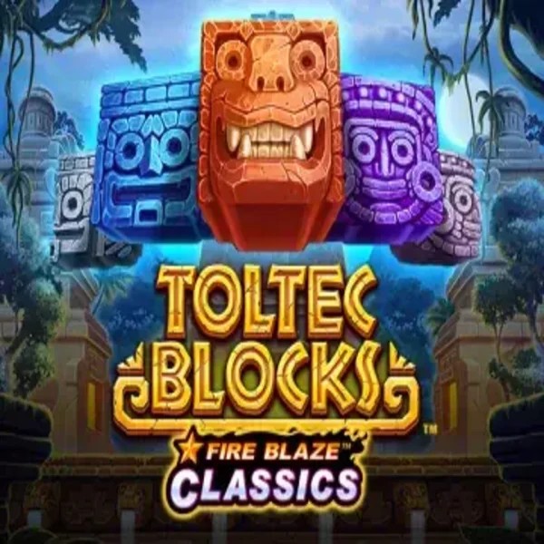 Fire Blaze: Toltec Blocks online game logo by Rarestone Gaming on king-maker-casino.org